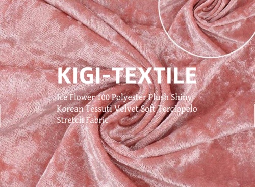 얼음 꽃 100 폴리에스테 견면 벨벳 빛나는 한국 Tessuti 우단 연약한 Terciopelo 신축성 직물 
